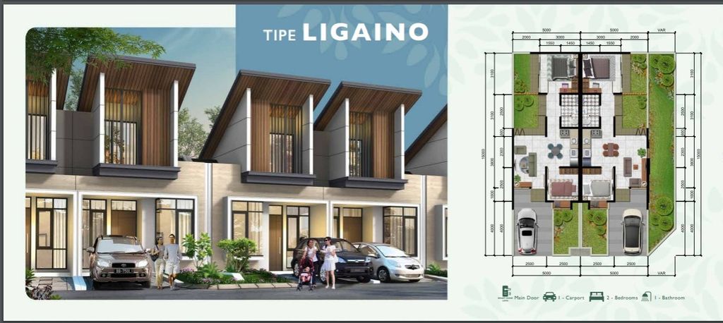 foto tampak rumah tipe LIGAINO IRR - SUDUT perumahan CITRA RAYA - CLUSTER CASLANO PARK