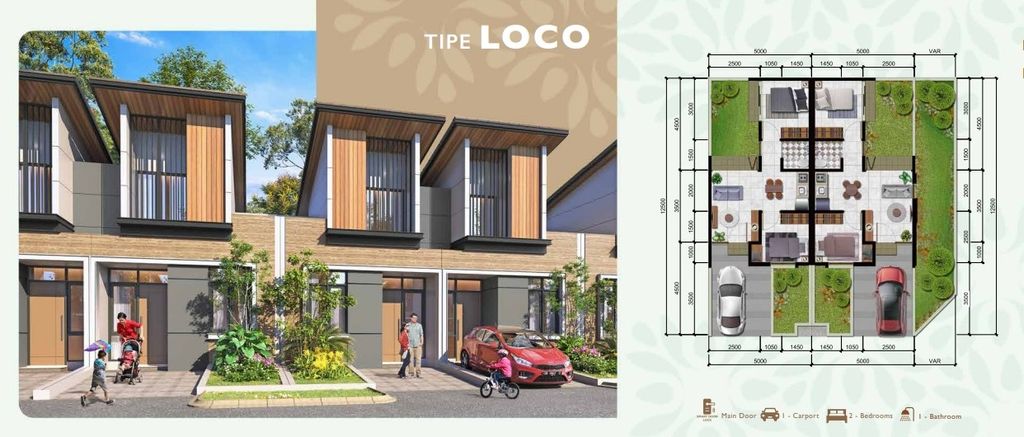 foto denah rumah tipe LOCO IRR - STANDARD perumahan CITRA RAYA - CLUSTER CASLANO PARK