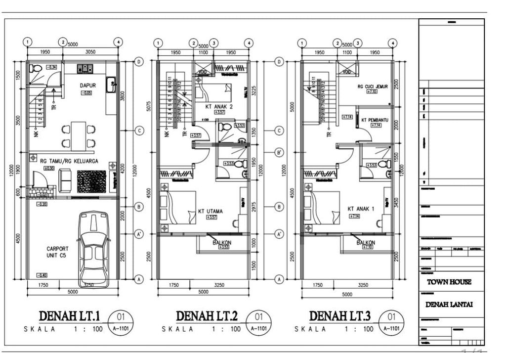 foto denah rumah tipe 60/70 perumahan villa Mas mediterania townhouse