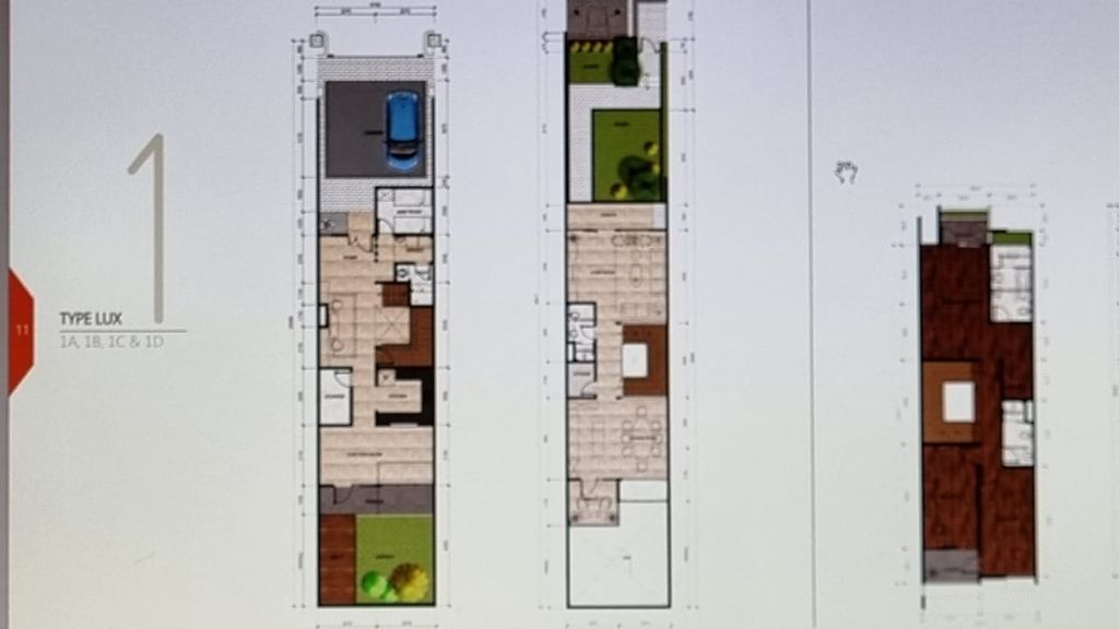 foto denah rumah tipe Lux perumahan Amaryllis Kemang Townhouse