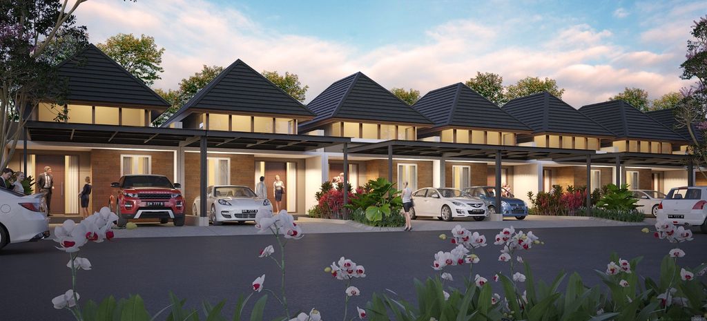 foto tampak rumah tipe DELTA ARALIA VI-16 perumahan GRAND DELTA SARI