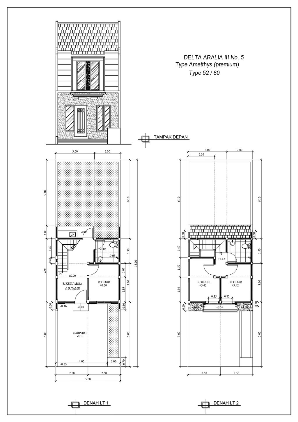foto denah rumah tipe DELTA ARALIA III-5 perumahan GRAND DELTA SARI
