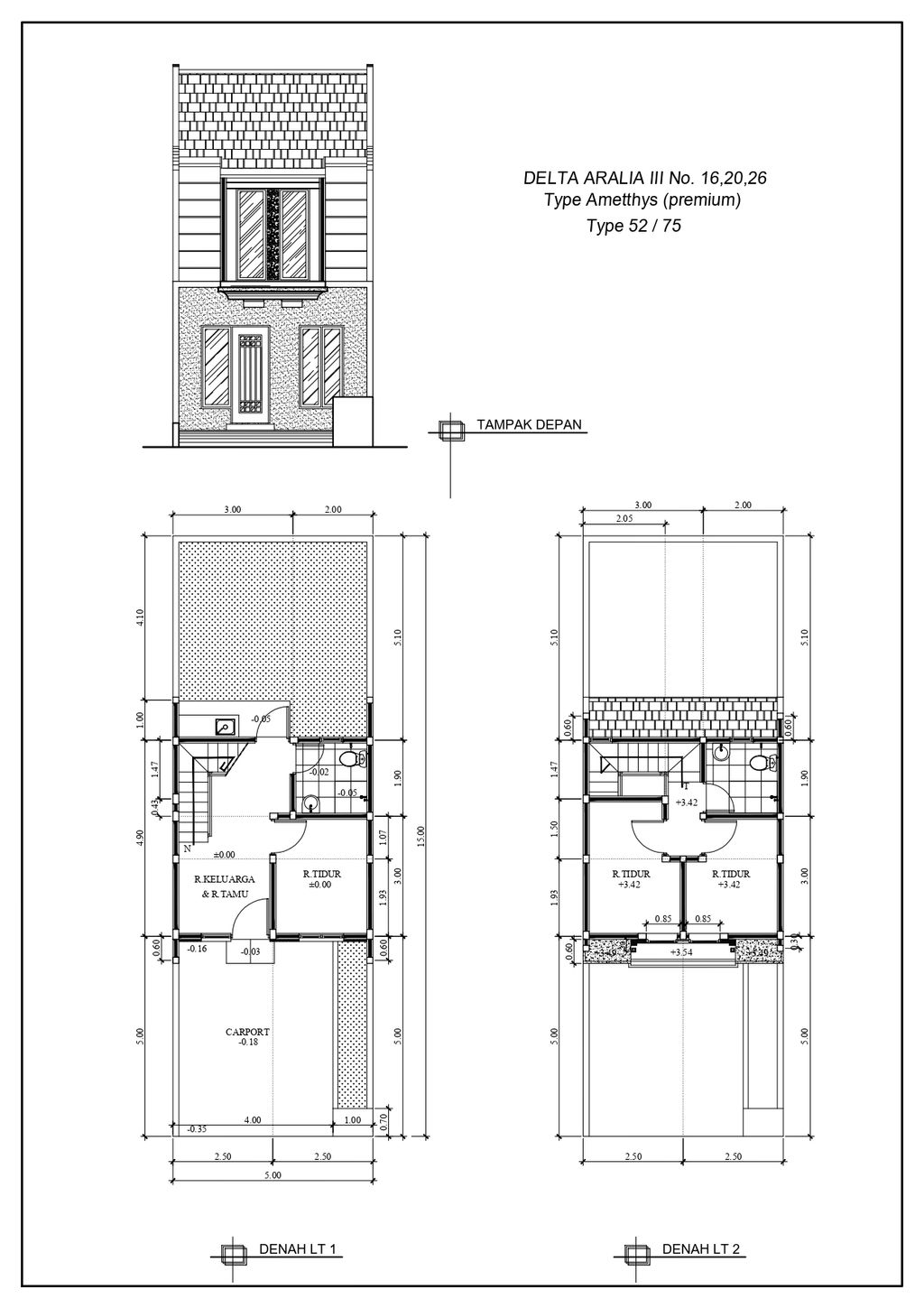 foto denah rumah tipe DELTA ARALIA III-20 perumahan GRAND DELTA SARI
