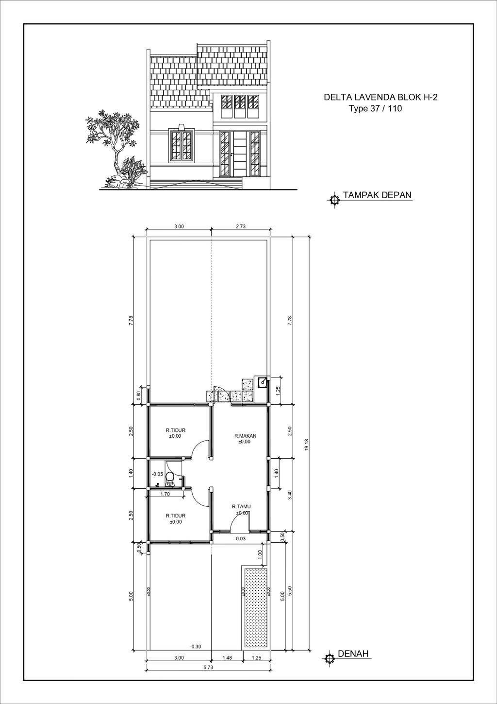 foto denah rumah tipe DELTA LAVENDA H-2 perumahan GRAND DELTA SARI