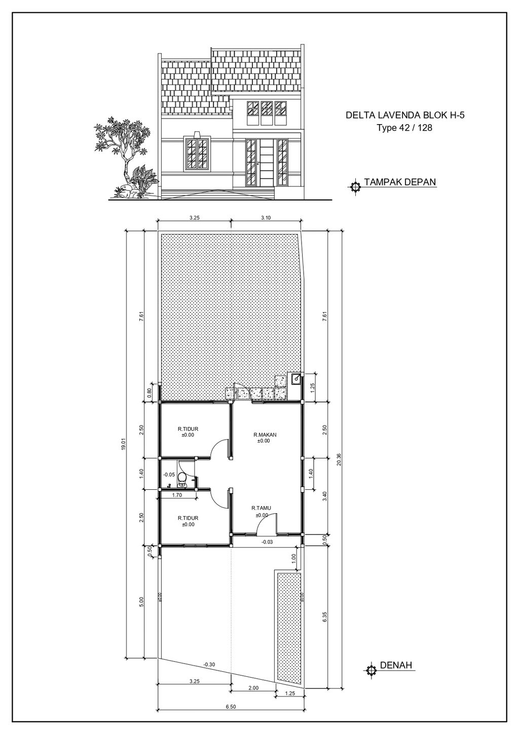 foto denah rumah tipe DELTA LAVEND H-5 perumahan GRAND DELTA SARI