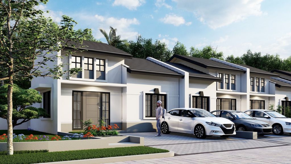 foto tampak rumah tipe DELTA LAVENDA B-10 perumahan GRAND DELTA SARI