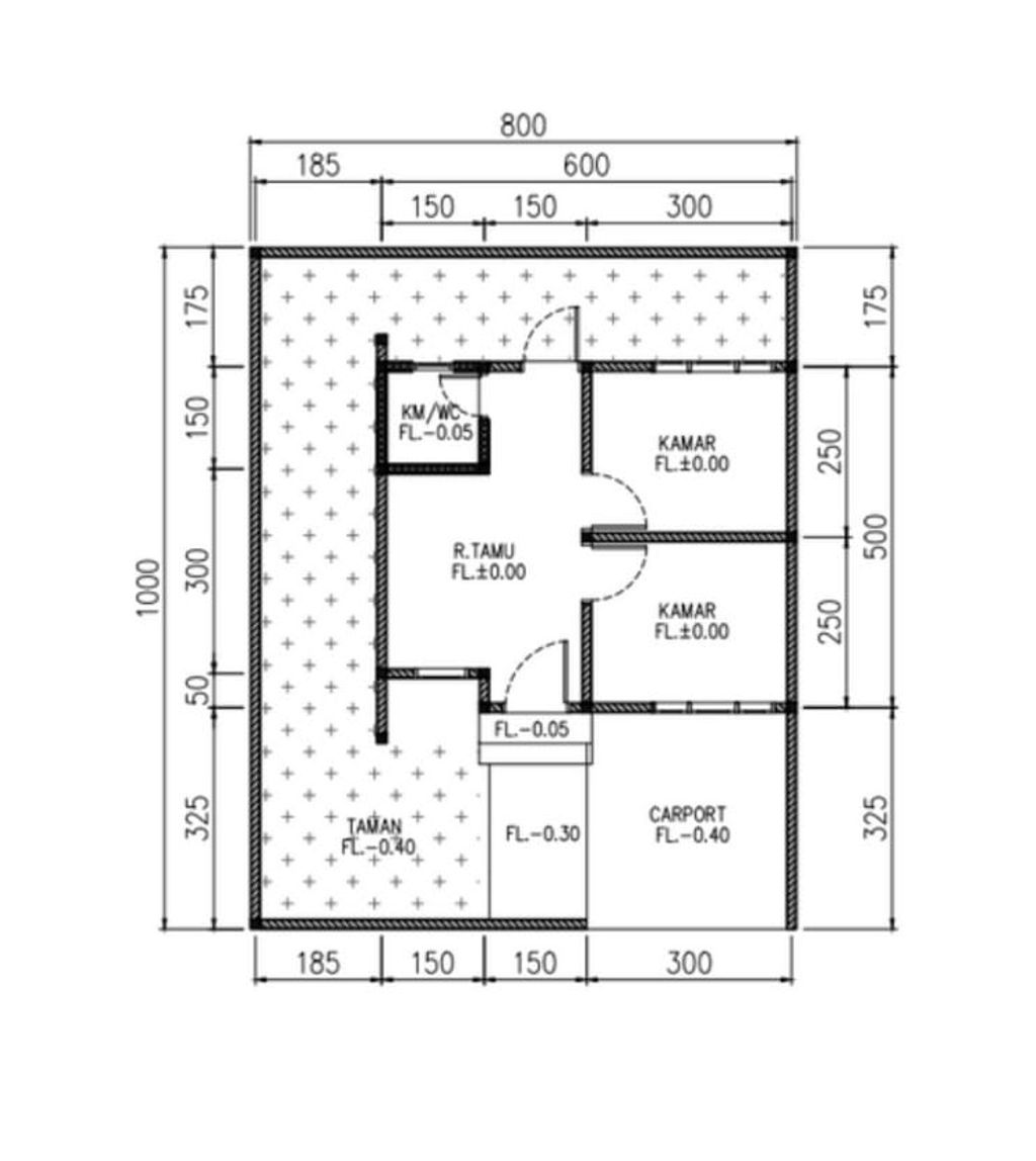 foto denah rumah tipe 30/80 m2 perumahan D'BALE GURU RESIDENCE