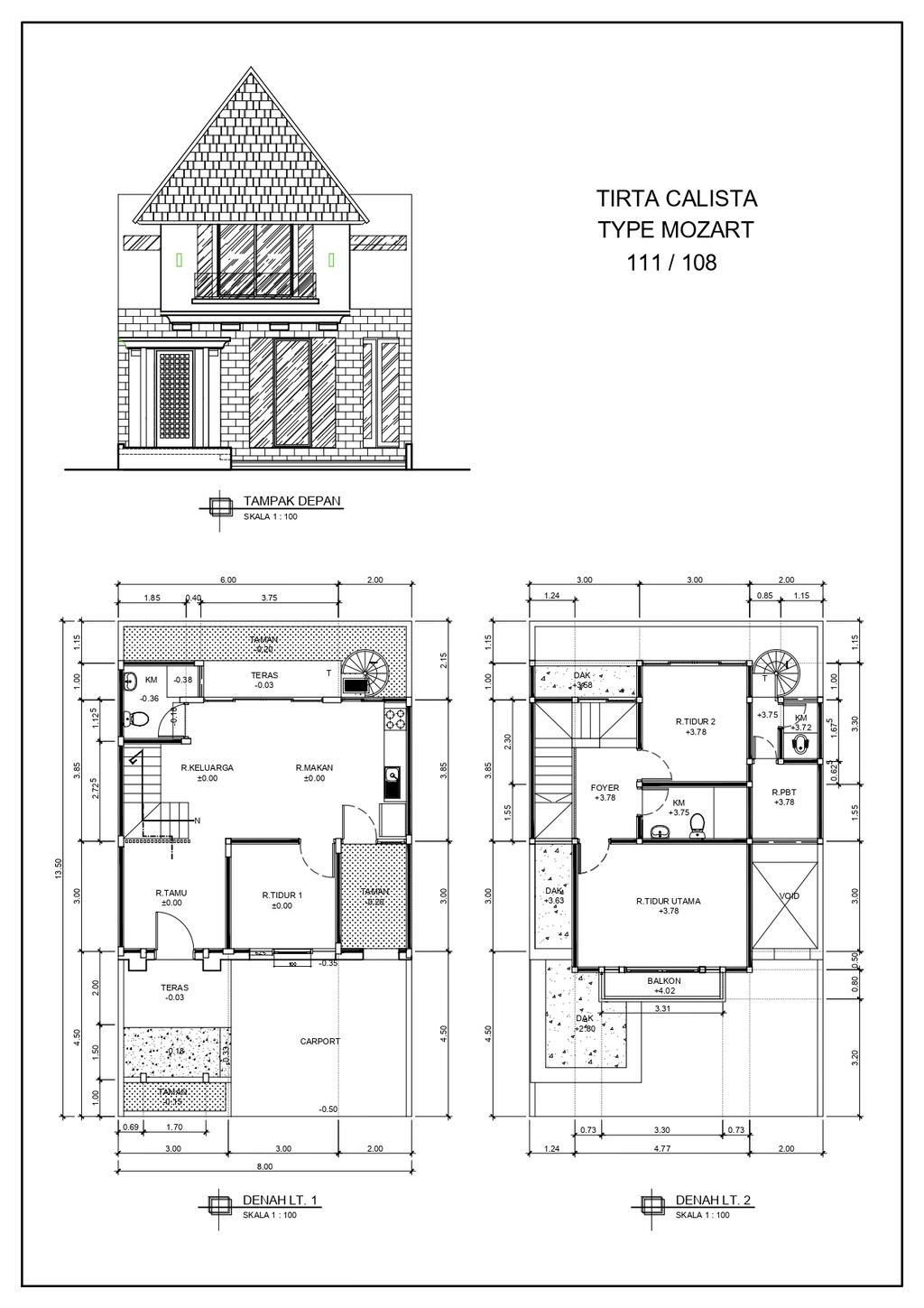 foto denah rumah tipe TIRTA CALISTA 115 perumahan GRAHA TIRTA