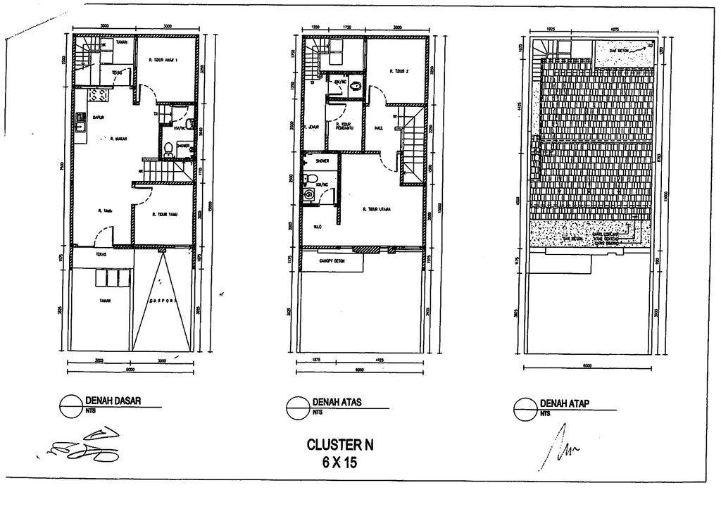 foto denah rumah tipe LILY perumahan CASA JARDIN RESIDENCE