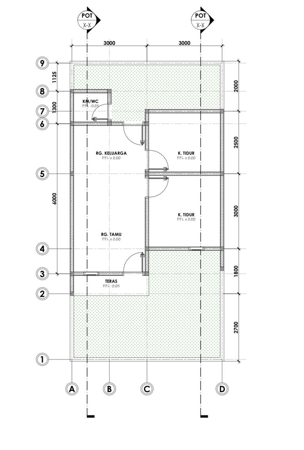 foto denah rumah tipe 36/72 perumahan GRIYA UTAMA RESIDENCE LANTORA