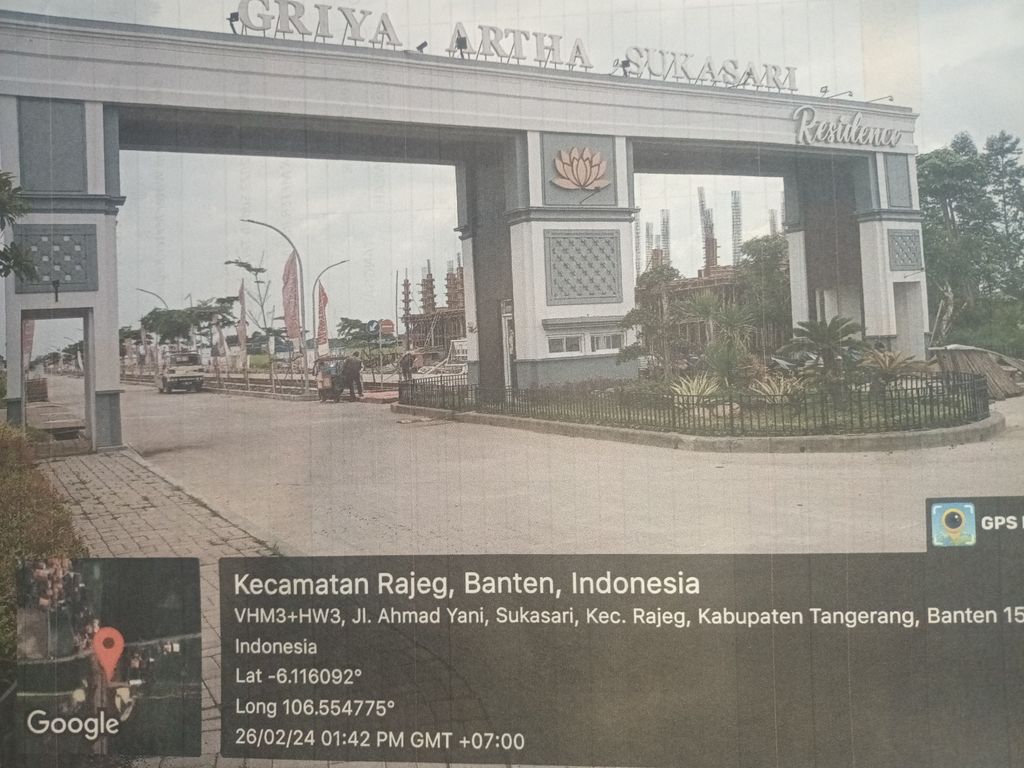 foto gerbang perumahan GRIYA ARTHA SUKASARI RESIDENCE