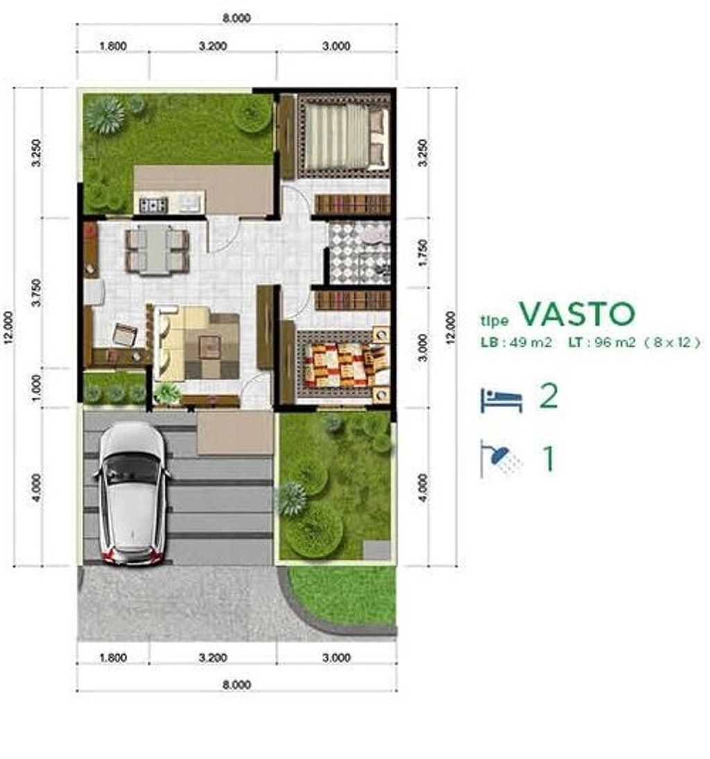 foto denah rumah tipe VASTO 1 perumahan CITRA RAYA - CLUSTER VILLAGIO dan RUKO