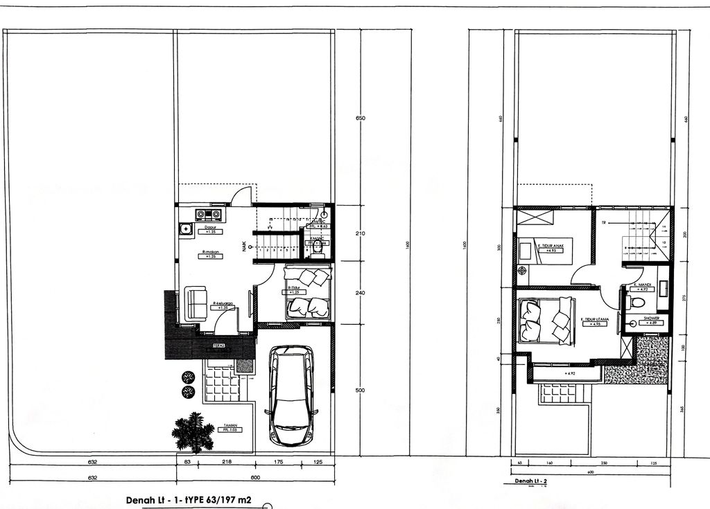 foto denah rumah tipe 63/197 perumahan BUMI ADIPURA CLUSTER TULIP TAHAP 6