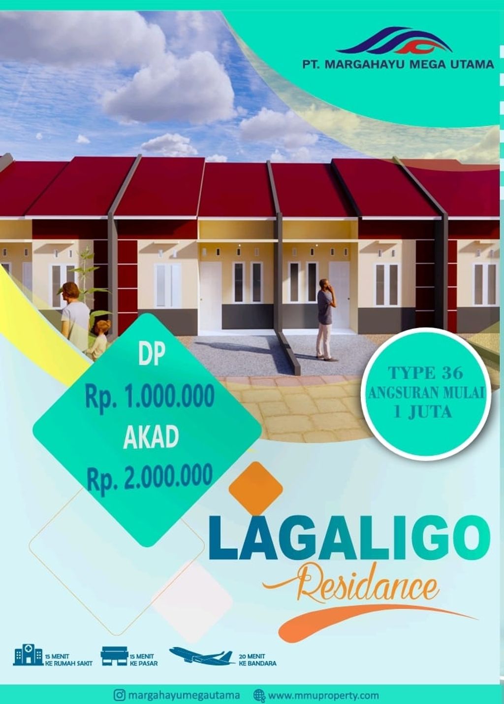 foto tampak rumah tipe 36/91 perumahan LAGALIGO 3