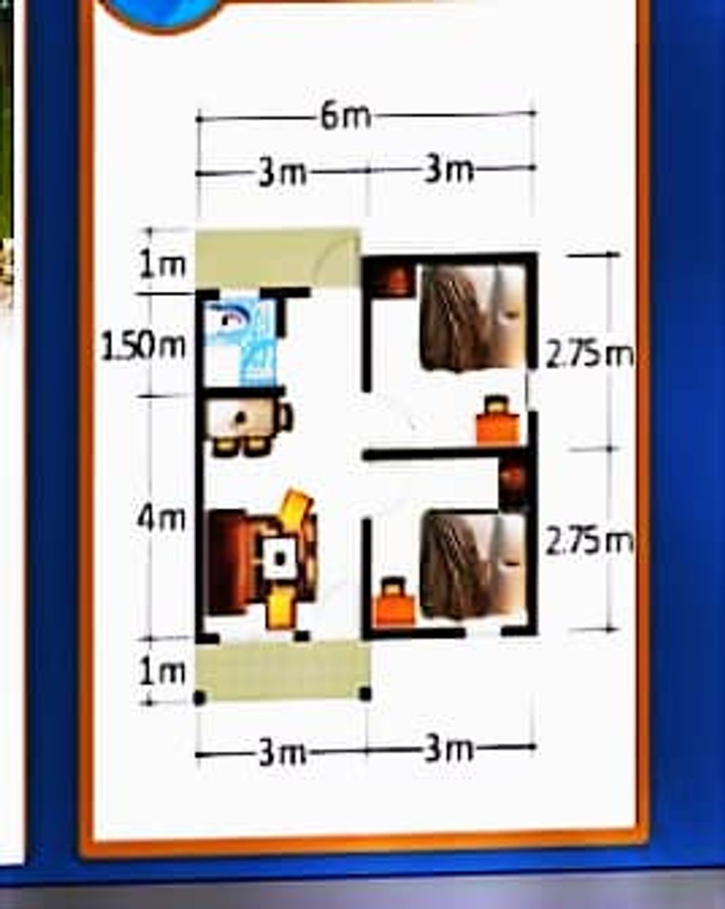 foto denah rumah tipe 36 perumahan PERUMAHAN BANUA ASRI TALAWANG