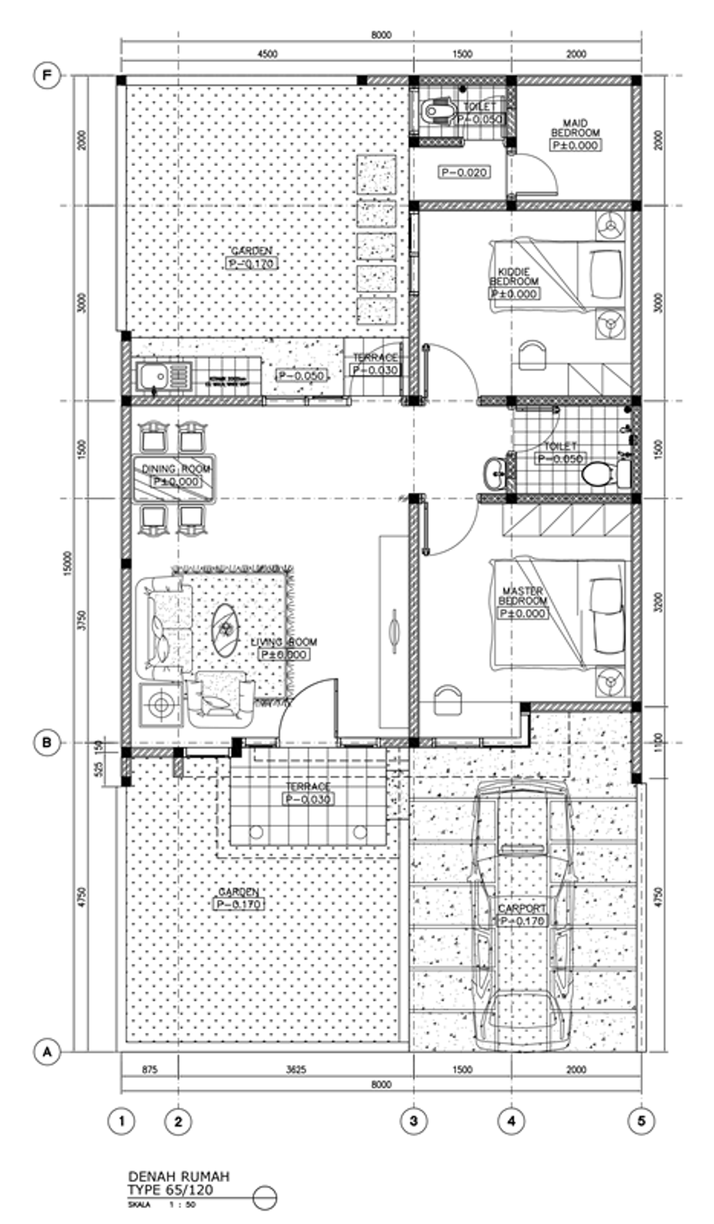 foto denah rumah tipe QB 65/292 perumahan Harvest City