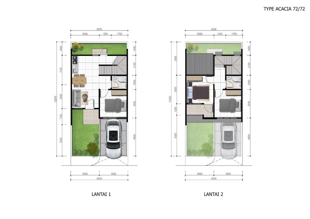 foto denah rumah tipe VERBENA perumahan Prive Hills Residence