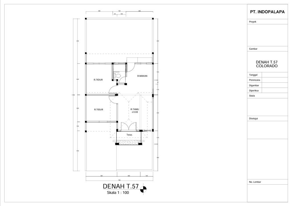 foto denah rumah tipe 57/127 perumahan GOLDEN LAND SEJOHOR