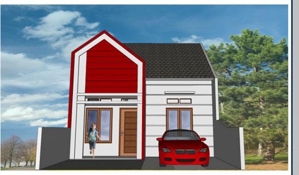 foto tampak rumah tipe 52 perumahan Pandora Subsidi Residen