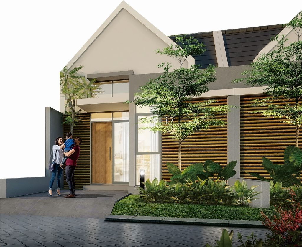 foto tampak rumah tipe Hazel C perumahan RIVERFRONT URBAN RESORT