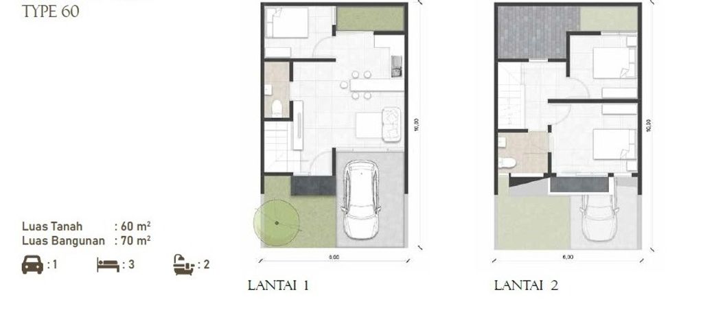 foto denah rumah tipe MIRELLA C perumahan HARMONI RESIDENCE