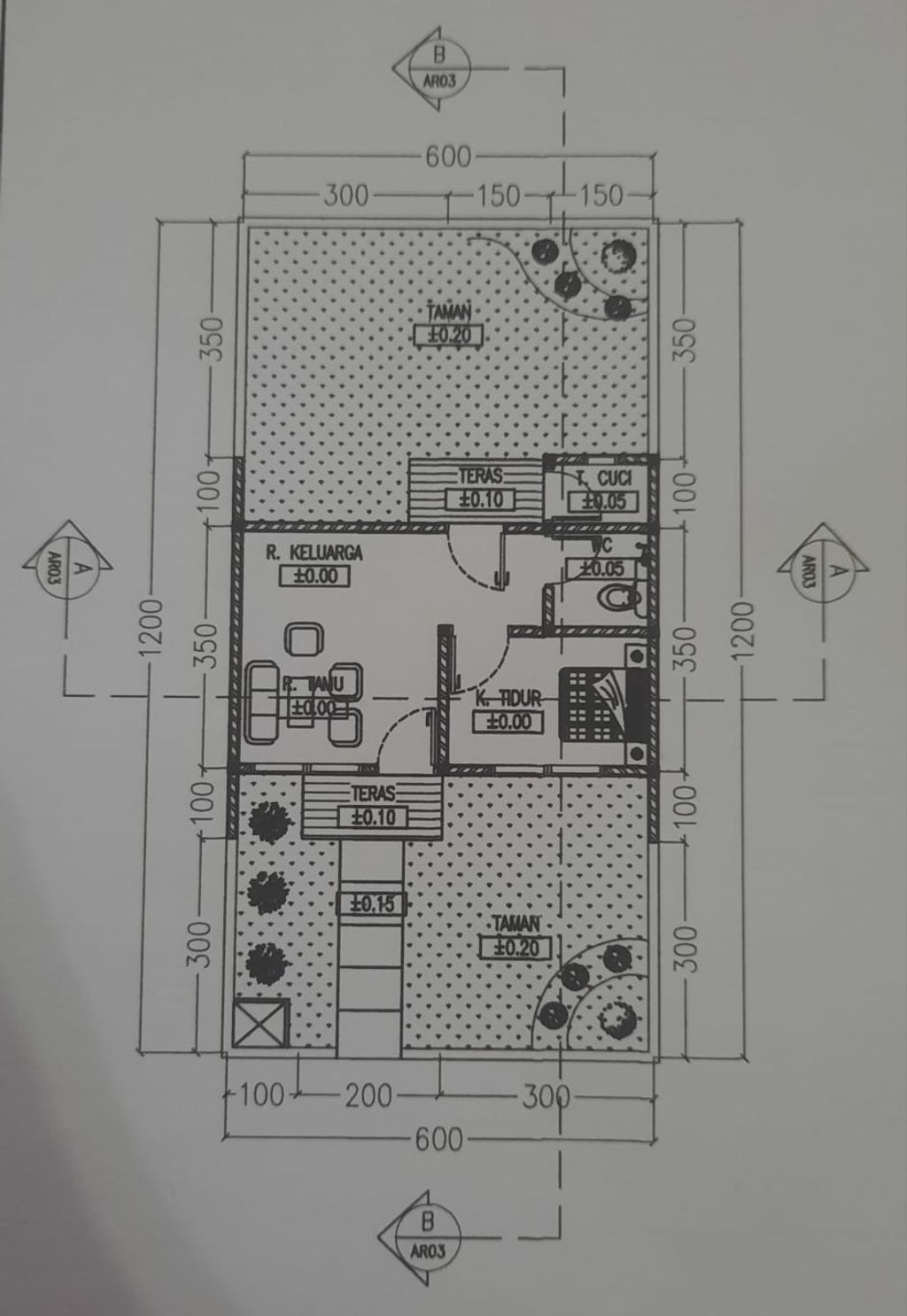 foto denah rumah tipe 22/72 perumahan GRIYA TUTWURI HANDAYANI