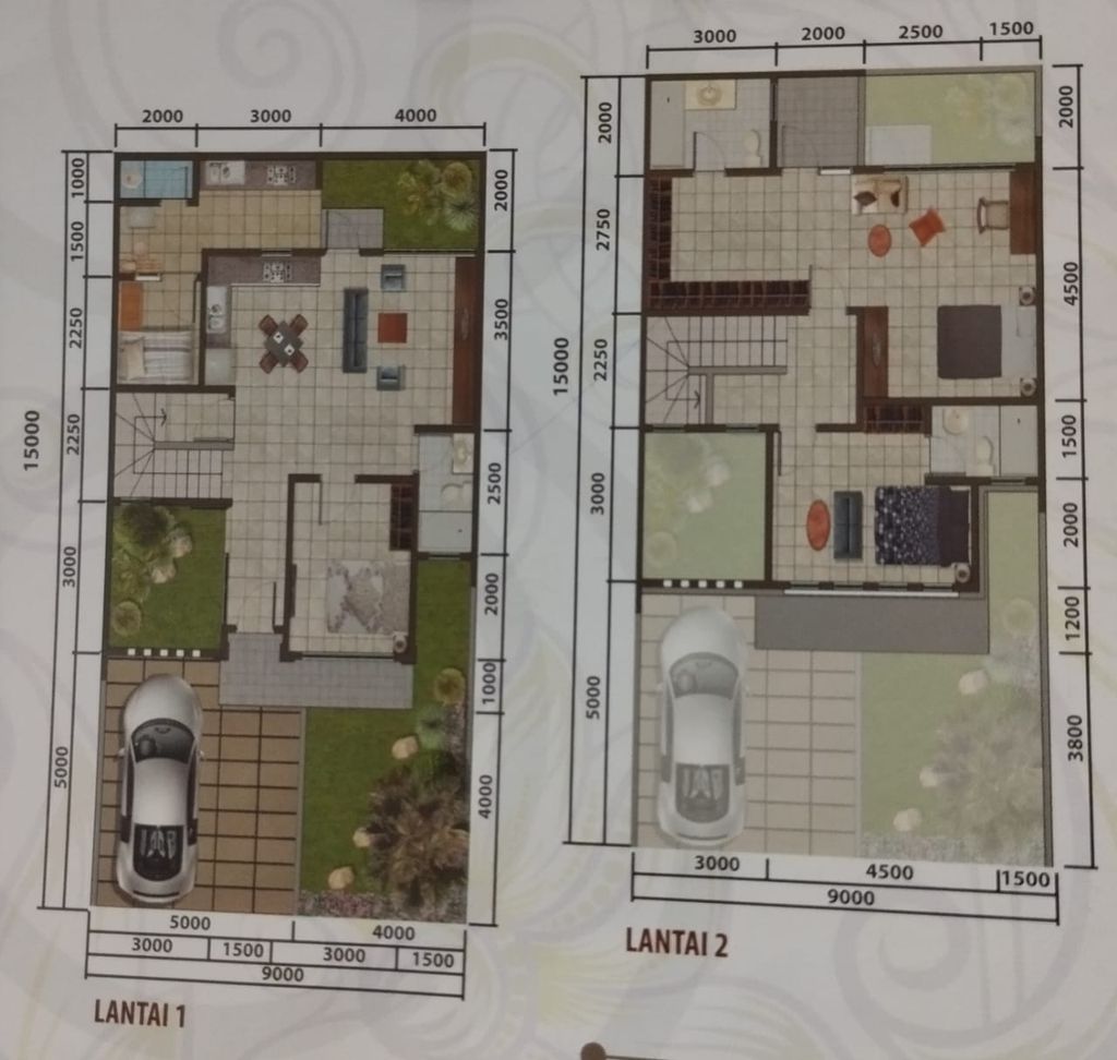 foto denah rumah tipe MAHOGANY perumahan CASA JARDIN THE GARDEN RESIDENCE