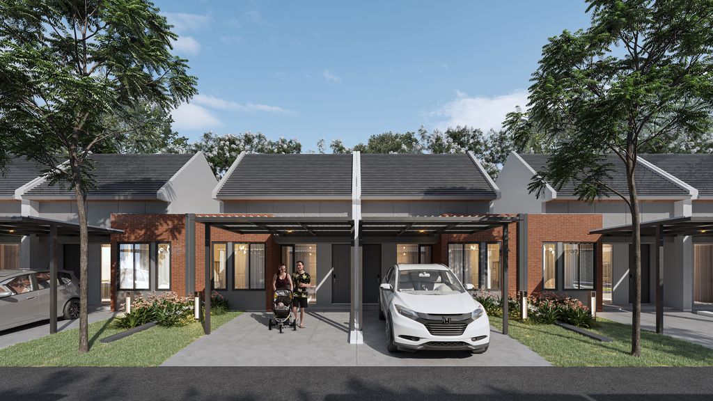 foto tampak rumah tipe BARCELONA COVE 38 BC perumahan METLAND CIBITUNG - CLUSTER LISSE
