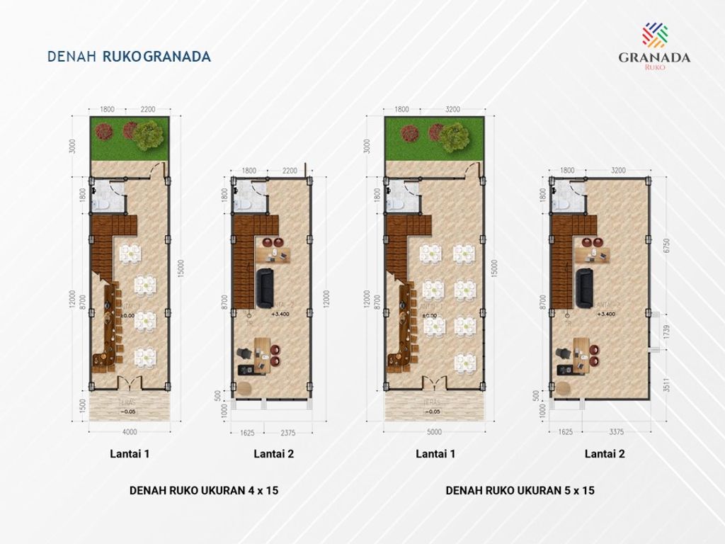 foto denah rumah tipe Ruko Granada 60/93 perumahan PERUMAHAN GALUH MAS KARAWANG