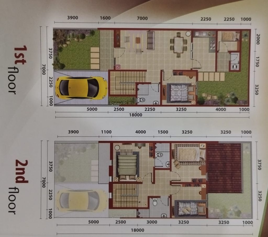 foto denah rumah tipe MICHELIA perumahan CASA JARDIN RESIDENCE