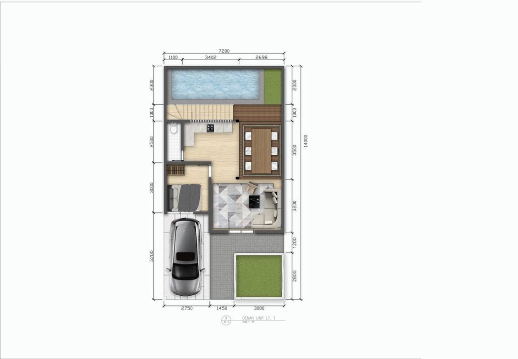 foto denah rumah tipe Semi Put Door perumahan Grand Casa Perla