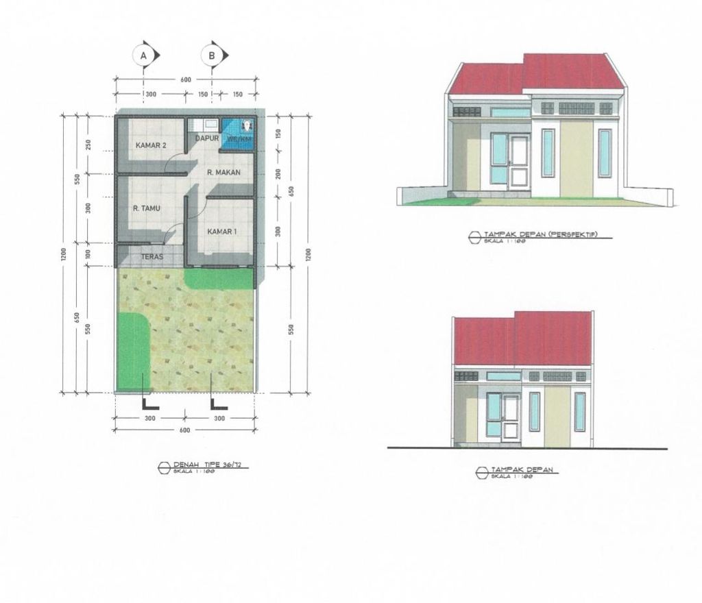 foto denah rumah tipe 36 perumahan LJ LAND 2 TAHAP 2