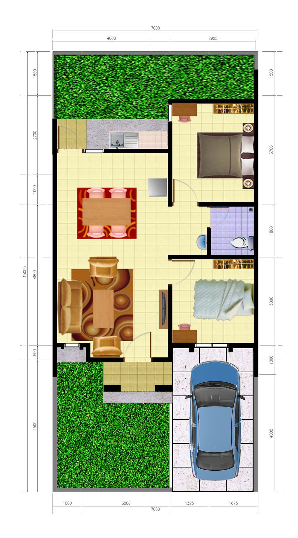 foto denah rumah tipe RE 50/60 perumahan Harvest City