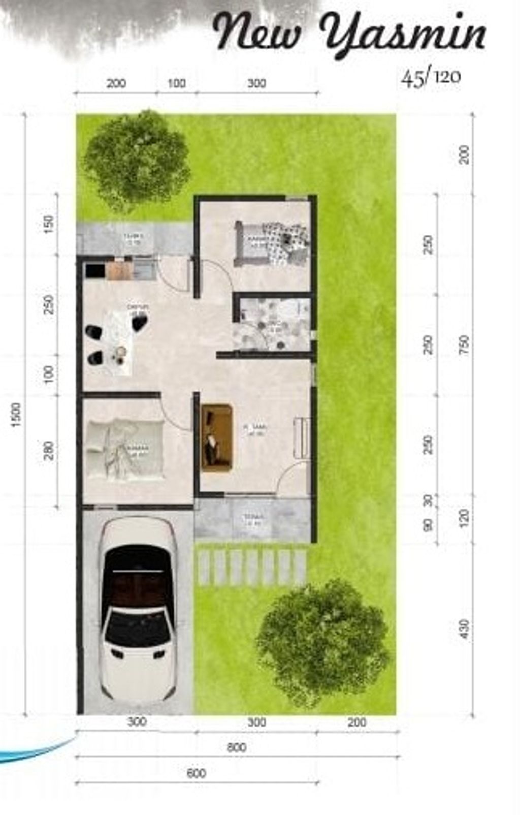 foto denah rumah tipe canna perumahan Yasmin Residen