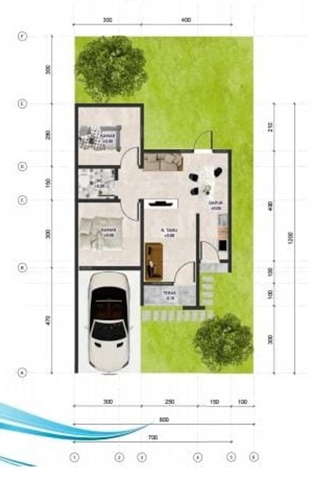 foto denah rumah tipe Tulip perumahan Yasmin Residen