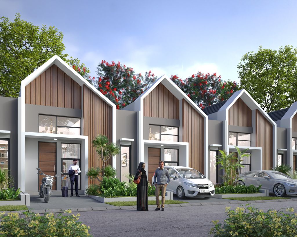 foto tampak rumah tipe New Avani perumahan GRAND ARFA WULANDIRA