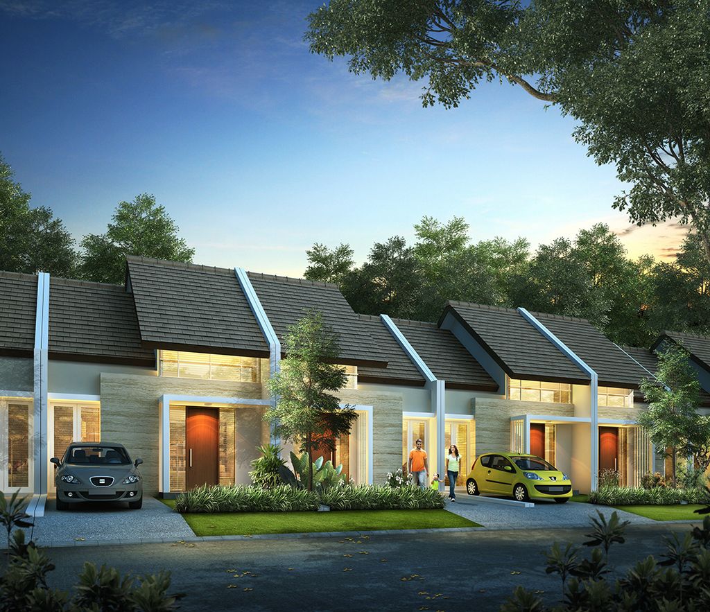 foto tampak rumah tipe LEBAR 6 MONTEVERDE CARYOTA 3B perumahan Citra Land Cibubur
