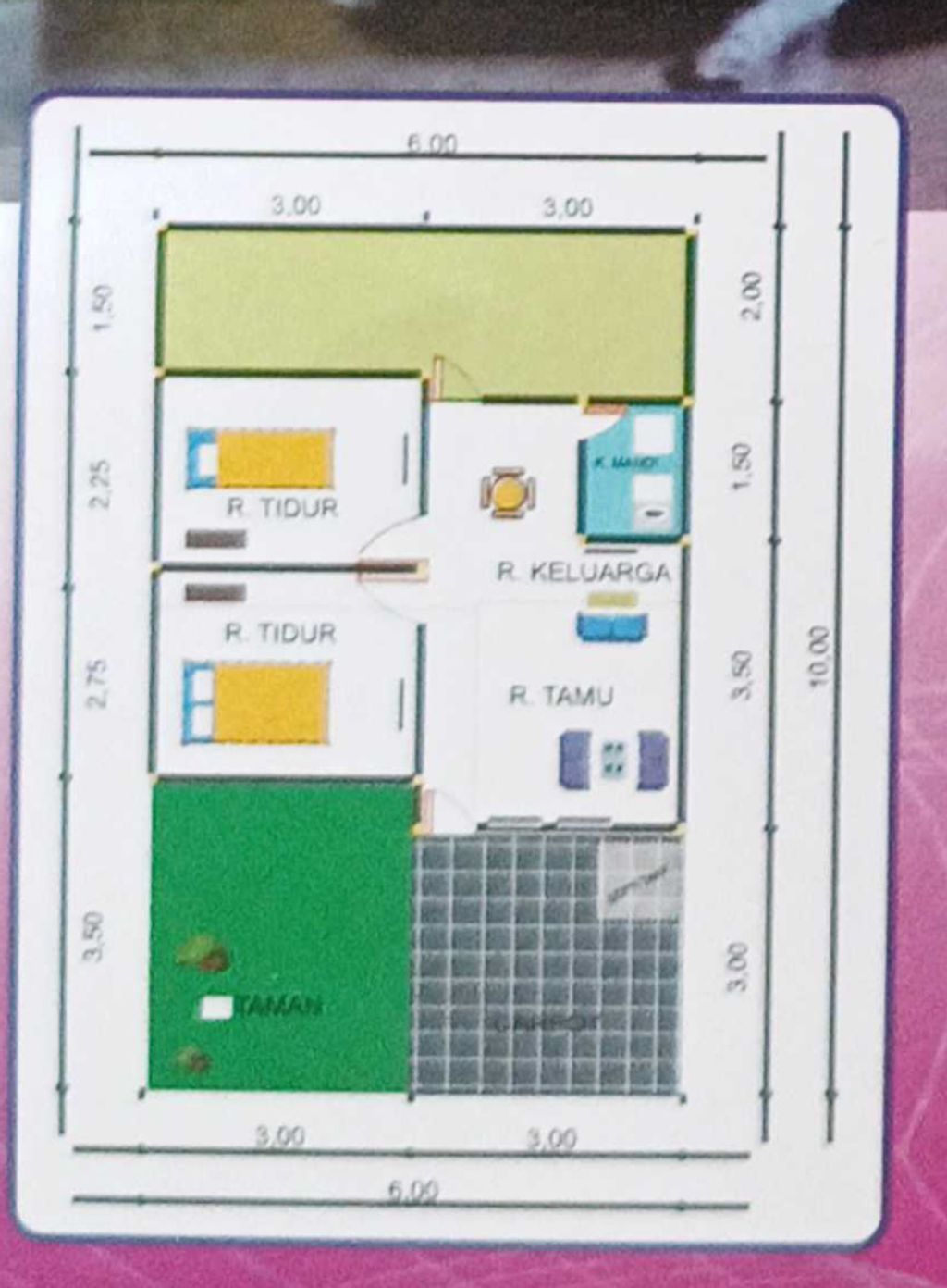 foto denah rumah tipe 30 perumahan RAHAYU MULYA RESIDENCE TAHAP 3