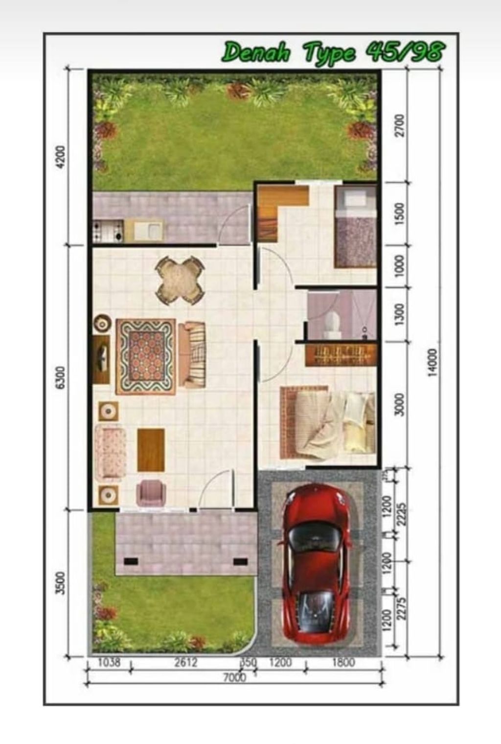 foto denah rumah tipe 45 perumahan PERMATA BENING TAHAP-2