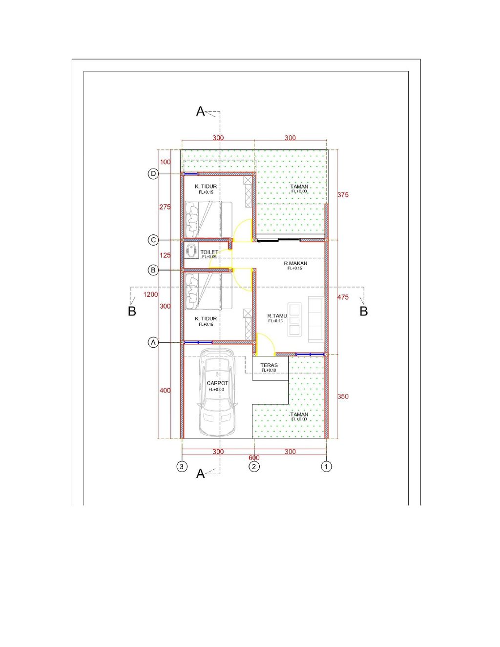 foto denah rumah tipe 36/72 perumahan savanna residence