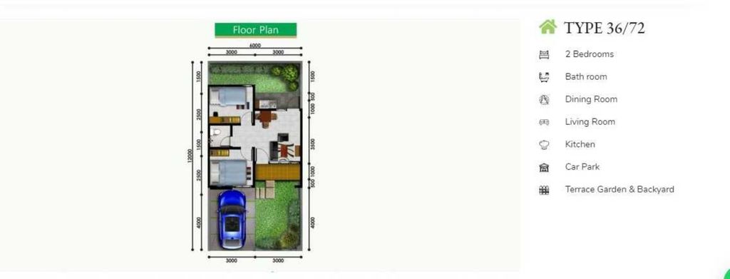 foto denah rumah tipe NF6-002 perumahan SERPONG NATURA CITY