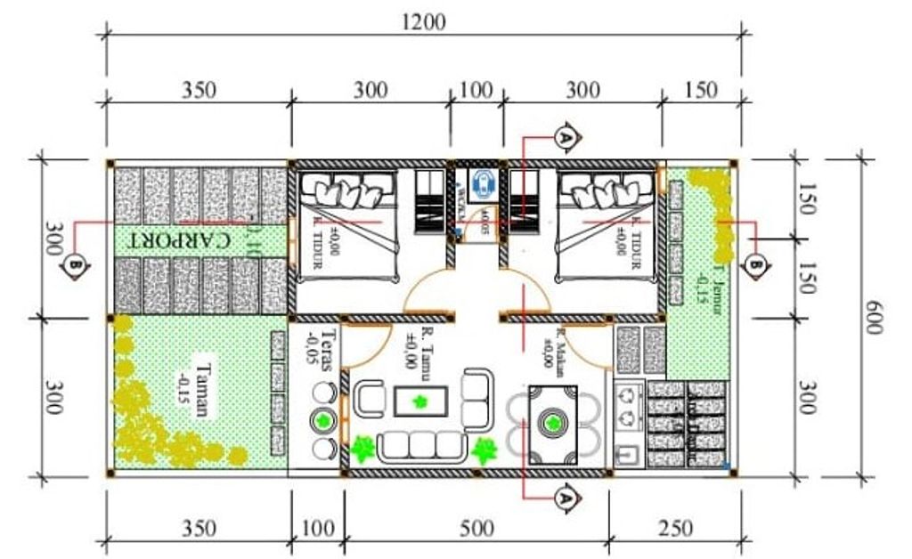 foto denah rumah tipe 36/72 perumahan GRIYA REZKI RESIDENCE