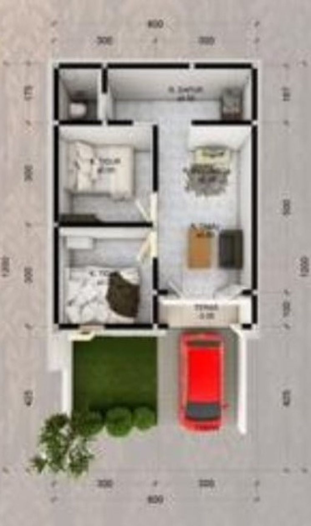 foto denah rumah tipe 44/72 perumahan GRIYA REZKI RESIDENCE