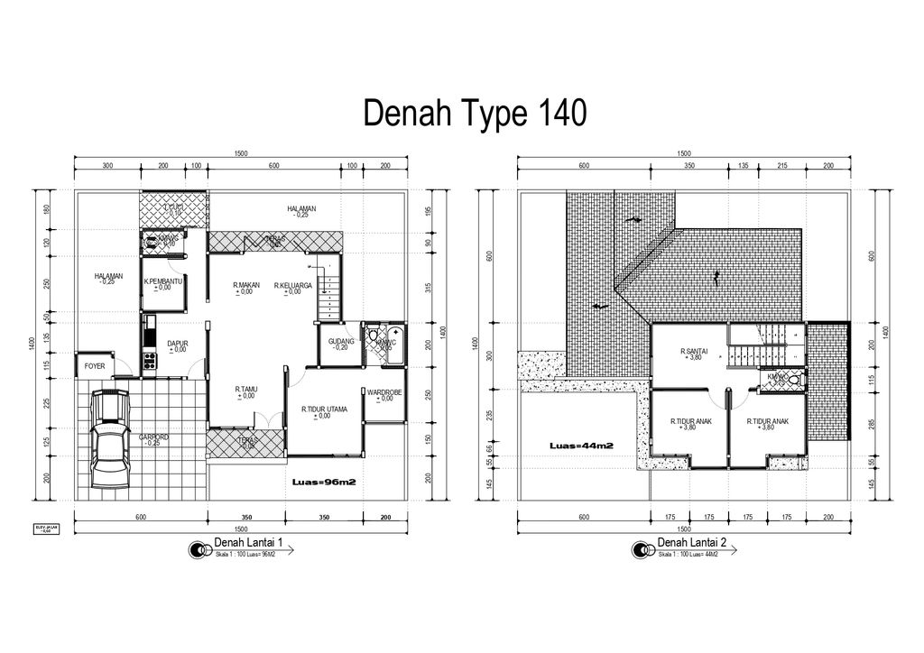 foto denah rumah tipe 140 perumahan BUMI RENDENG BARU