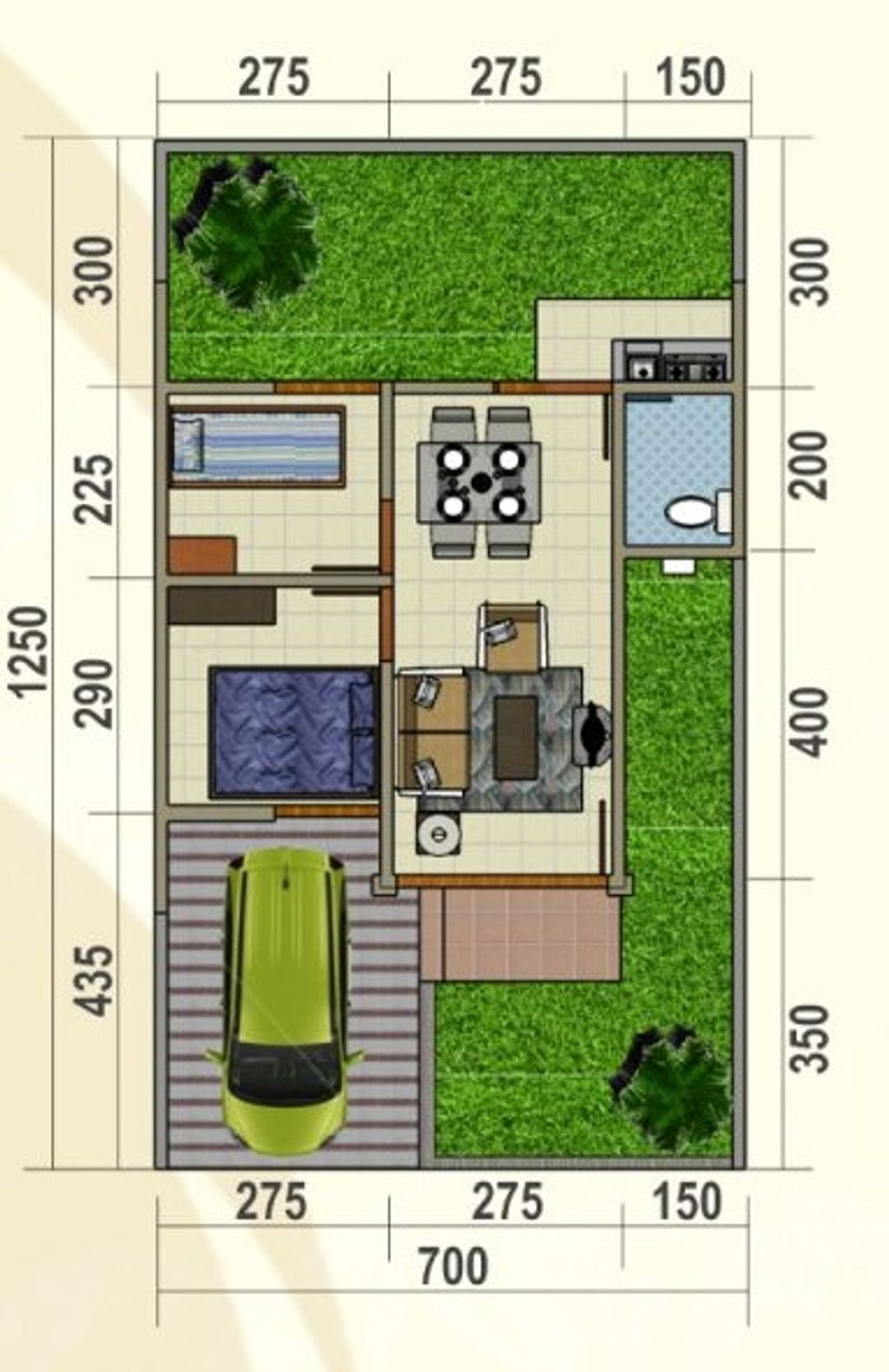foto denah rumah tipe 36 perumahan GREEN CARAKA RESIDENCE
