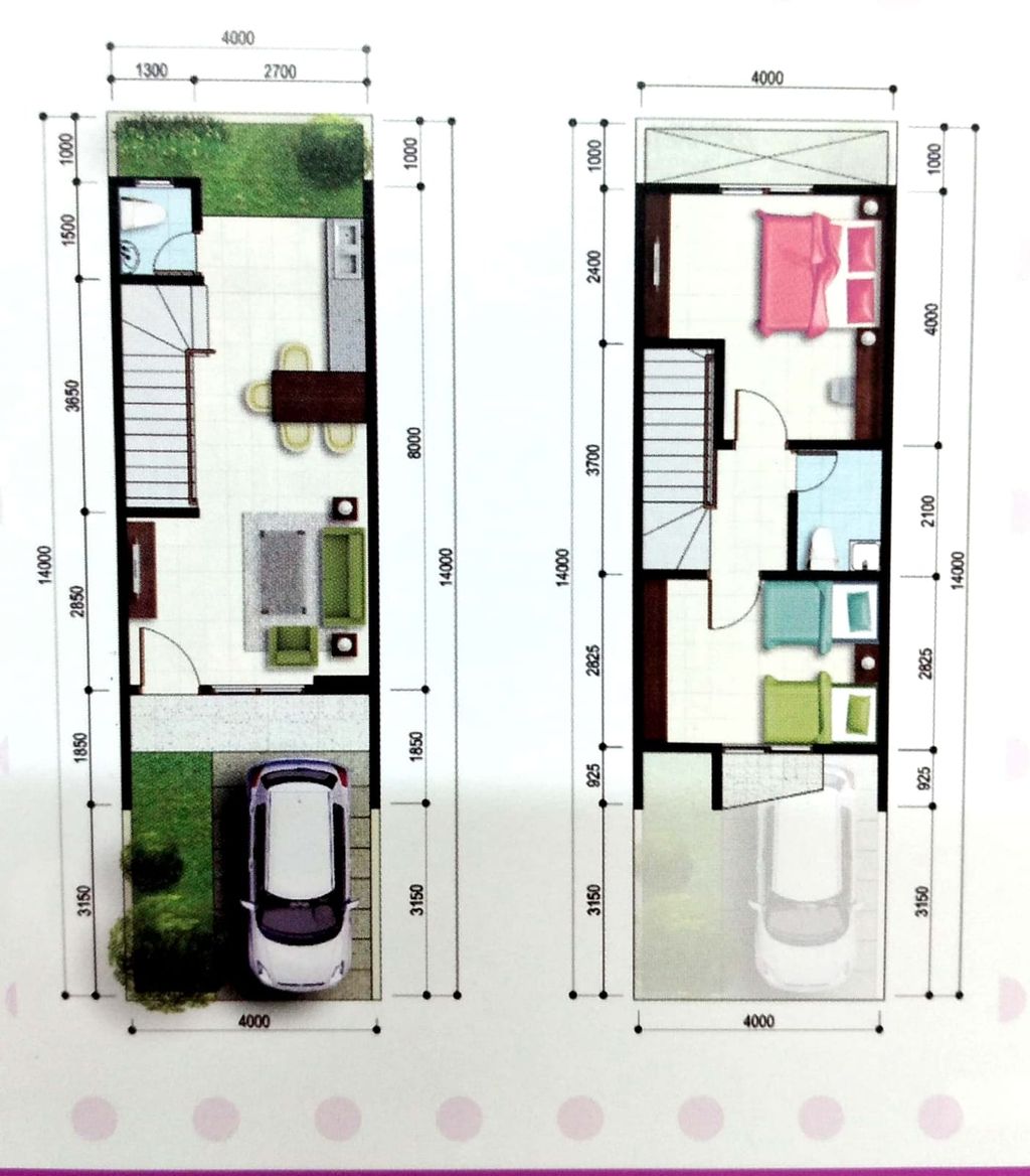 foto denah rumah tipe 74-11 perumahan Dadap Residence