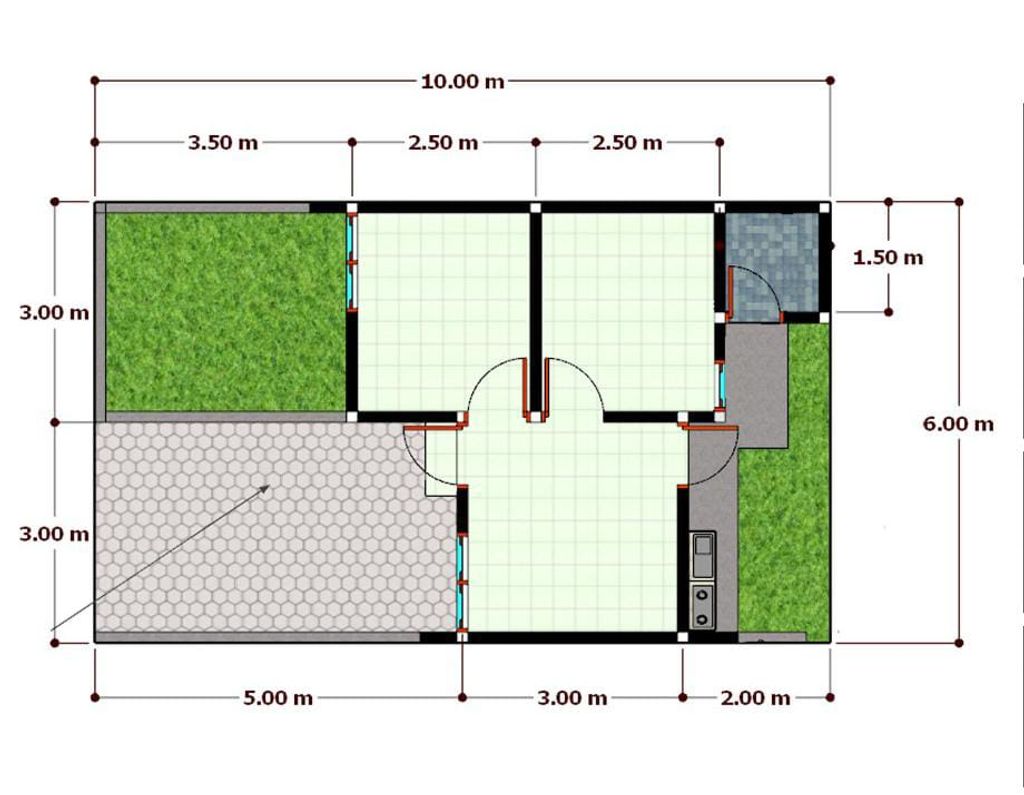 foto denah rumah tipe 30/60 162JT perumahan Graha Sejahtera Dukuh 2
