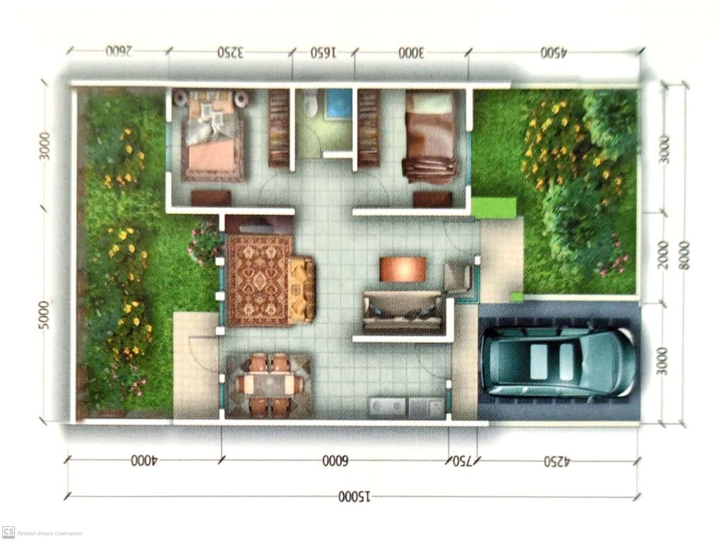 foto denah rumah tipe 60/120 perumahan KRISTAL GARDEN RESIDENCES
