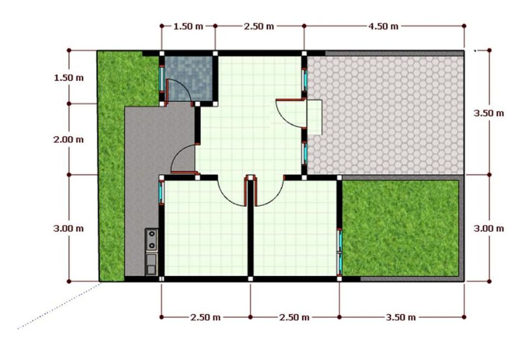 foto denah rumah tipe 27/65 162JT perumahan Graha Sejahtera Dukuh 2
