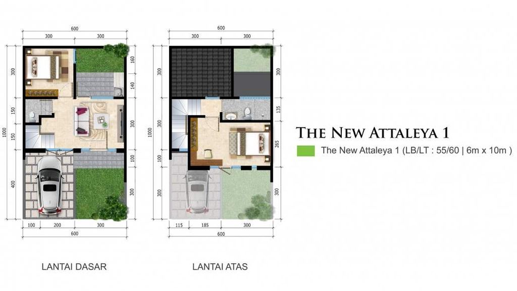 foto denah rumah tipe LEBAR 6 MONTEVERDE NEW ATTALEYA 1 perumahan Citra Land Cibubur